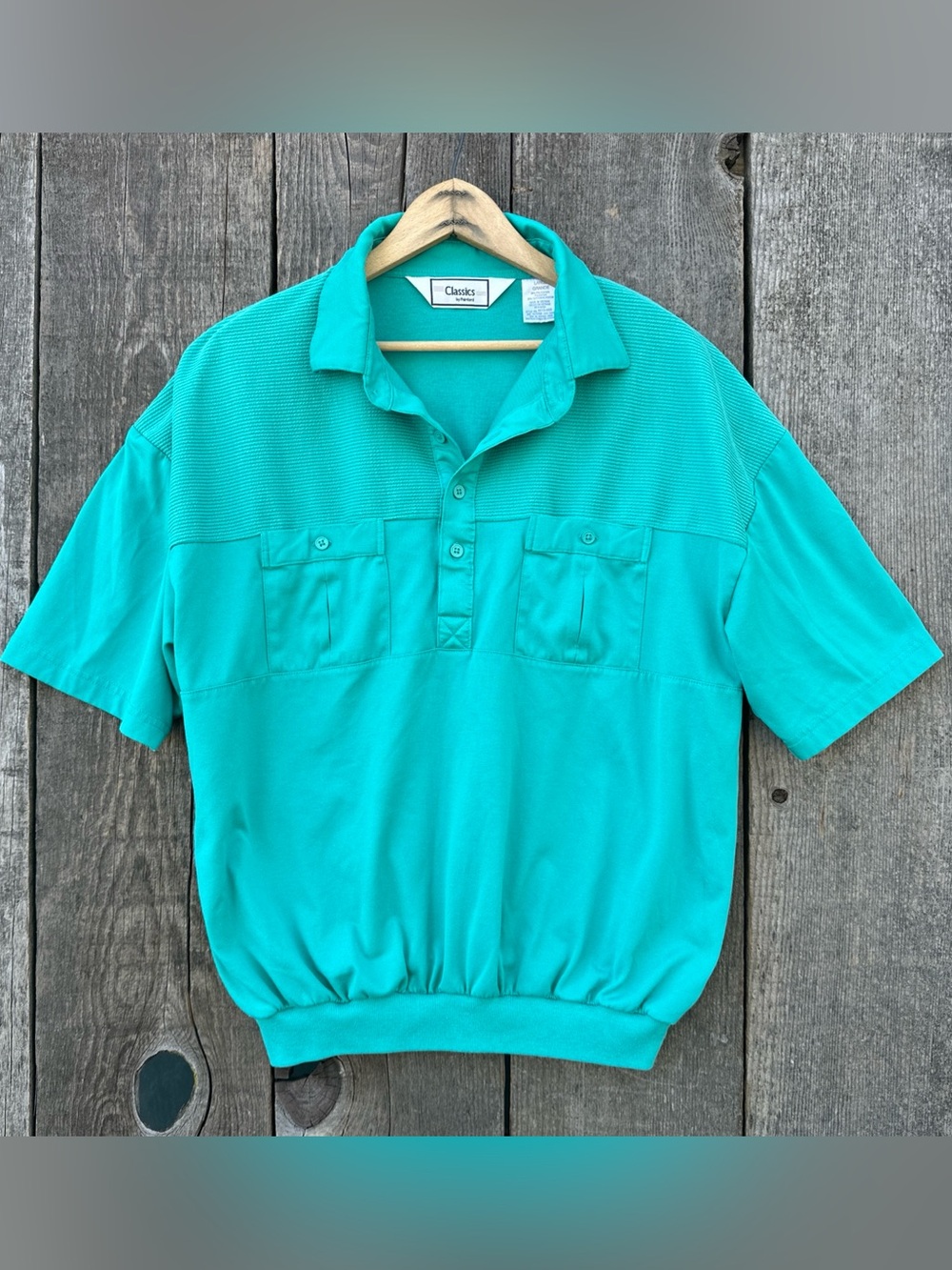 VTG 90s-00s Classics by Palmland Grandpa Golf Leisure Polo Shirt in Teal Large